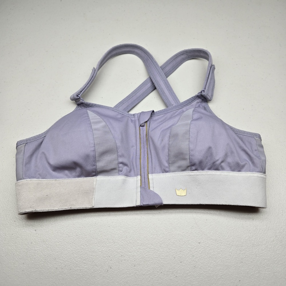 Shefit Women Sports Bra 1 LUXE Purple Flex Wireless Adjustable Straps Mesh READ